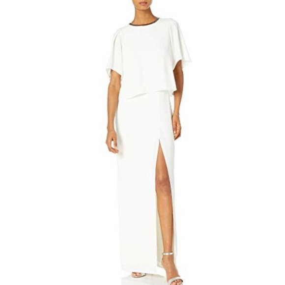 Halston Heritage Dresses & Skirts - NEW Halston Heritage Metallic Leather Neck Gown